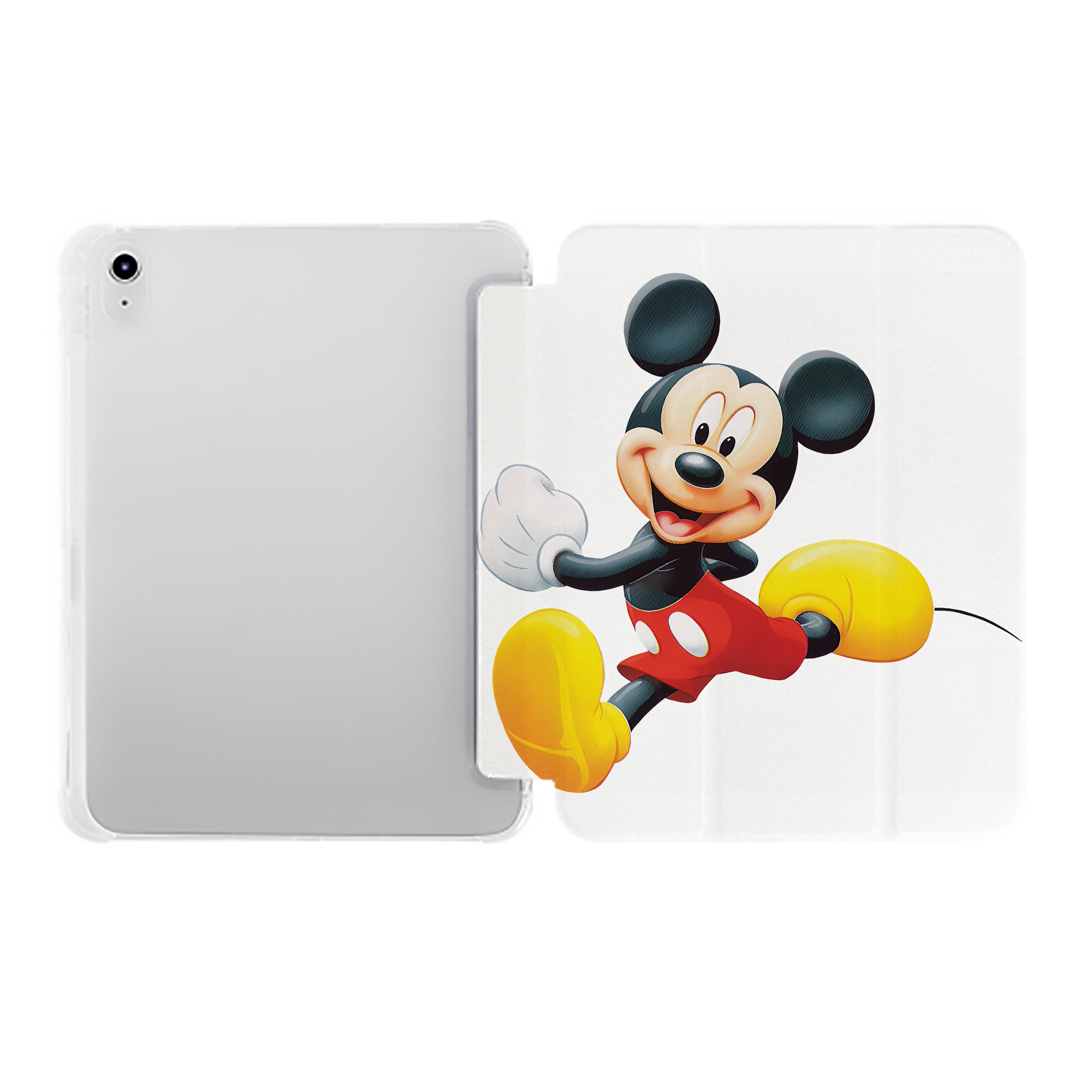 （画像用） ミッキーマウス Mickey Mouse IPad ケース ペン収納付き 三つ折りスタンド PUレザー×シリコン 対応機種9.5/10.5/10.9インチ